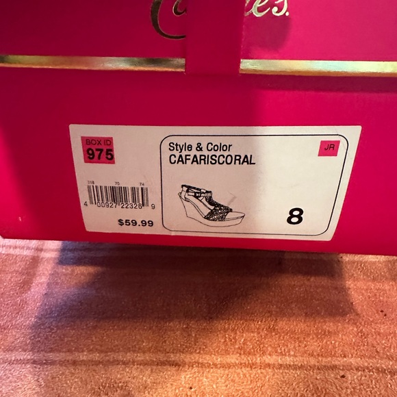 Candie’s Coral Wedge Sandals Size 8 Braided Strappy Cork Platform Summer Boho - Picture 8 of 8